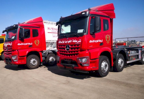 انضمام شاحنات من نوع مرسيدس اروكس الى خدمات النقل 